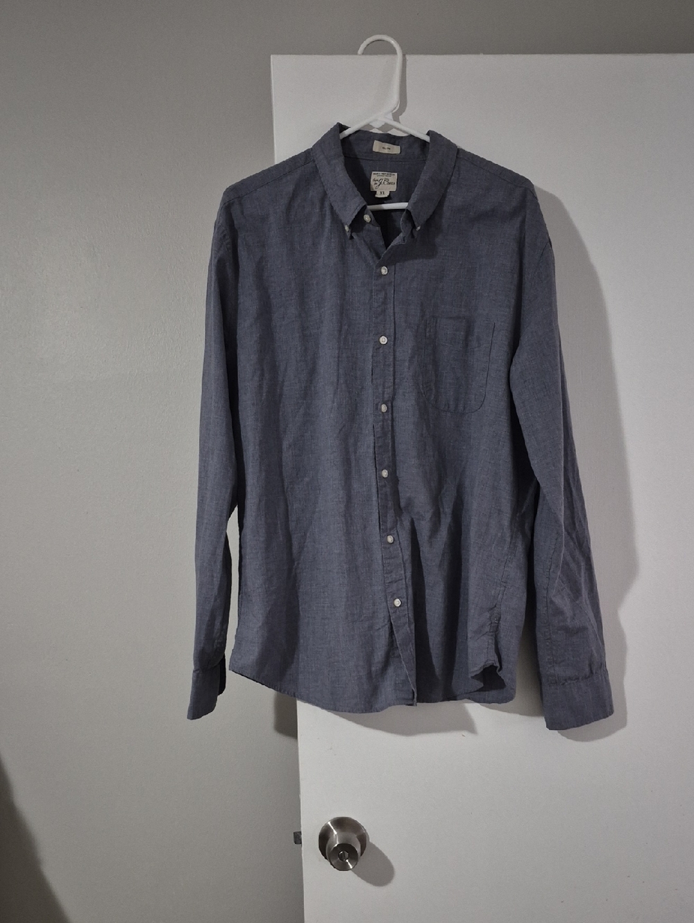 J. Crew Men's Button-Down Shirt in Slate Blue